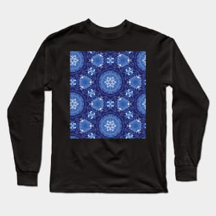 Mandala ornament - dark blue Long Sleeve T-Shirt